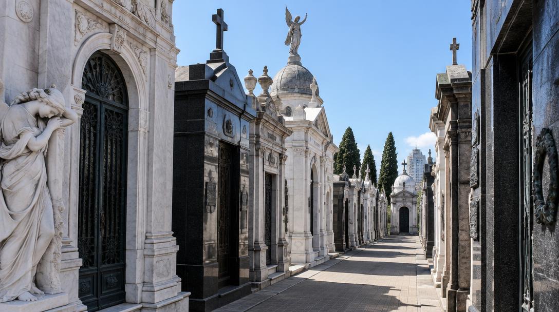 Mausoléus do Cemitério da Recoleta, em Buenos Aires