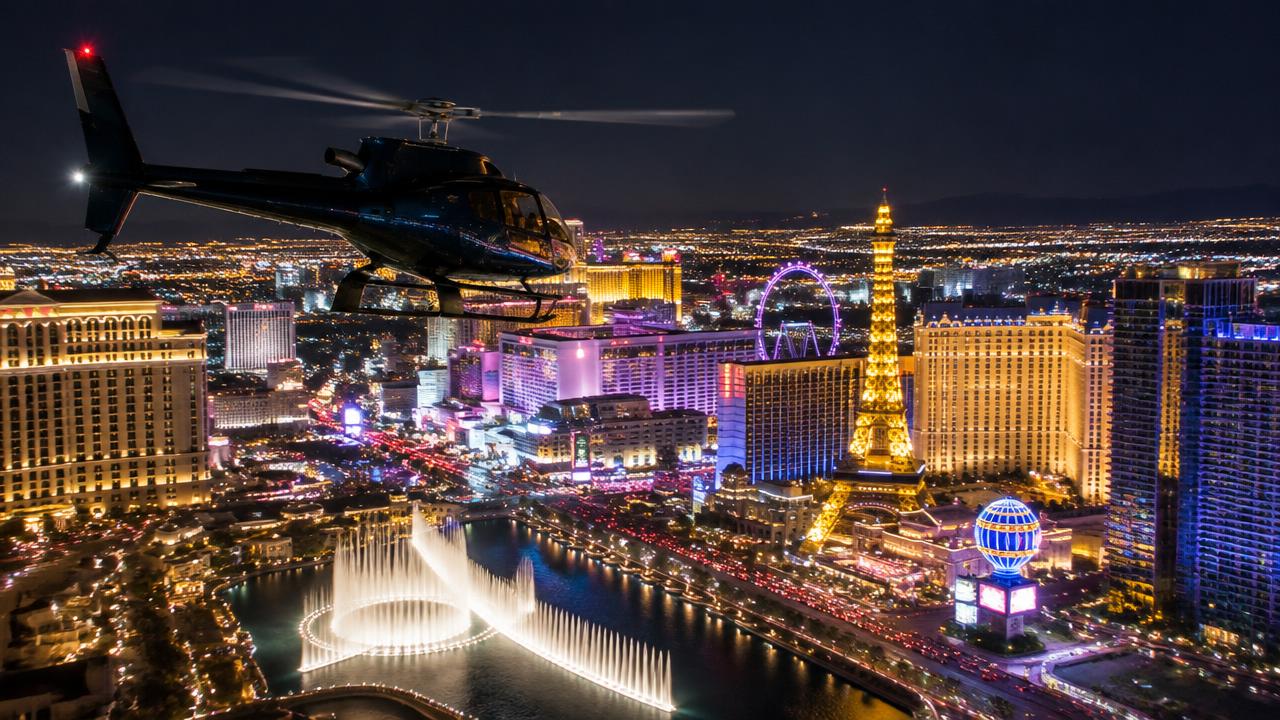 Passeio noturno de helicóptero sobre a Strip – passeio de helicóptero em Las Vegas
